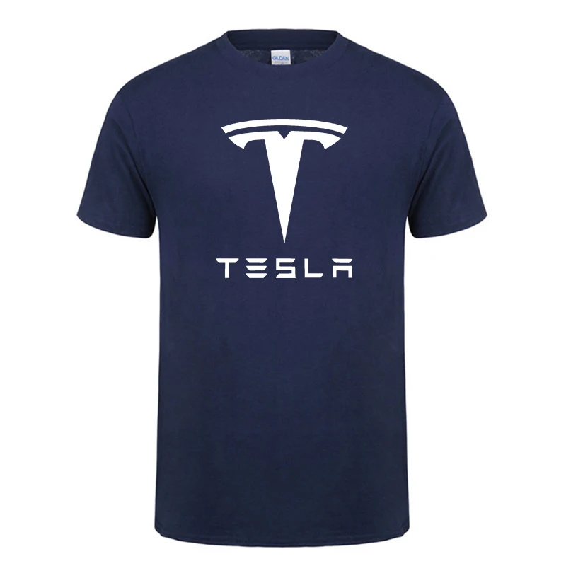 New Tesla Men T Shirts Short Sleeve Round Neck Ringer Letter Printed cotton Male Tees Casual Boy t-shirt Tops many colors