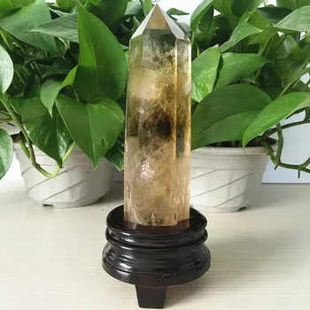 

Natural stone citrine quartz crystal wand point chakra energy stones and healing crystals