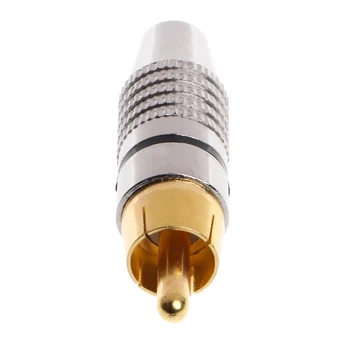 

10 Pcs RCA Plug Audio Video Locking Cable Connector Gold Plated L69A