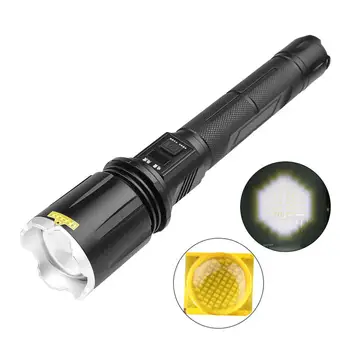 

MTG2 Zoom Flashlight Usb Charging with Lcd Screen Safety Hammer Large Lens Wide Angle Flashlight