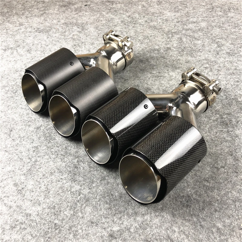 1 шт. Akrapovic глянцевая/матовая углеродная выхлопа Двойные наконечники
