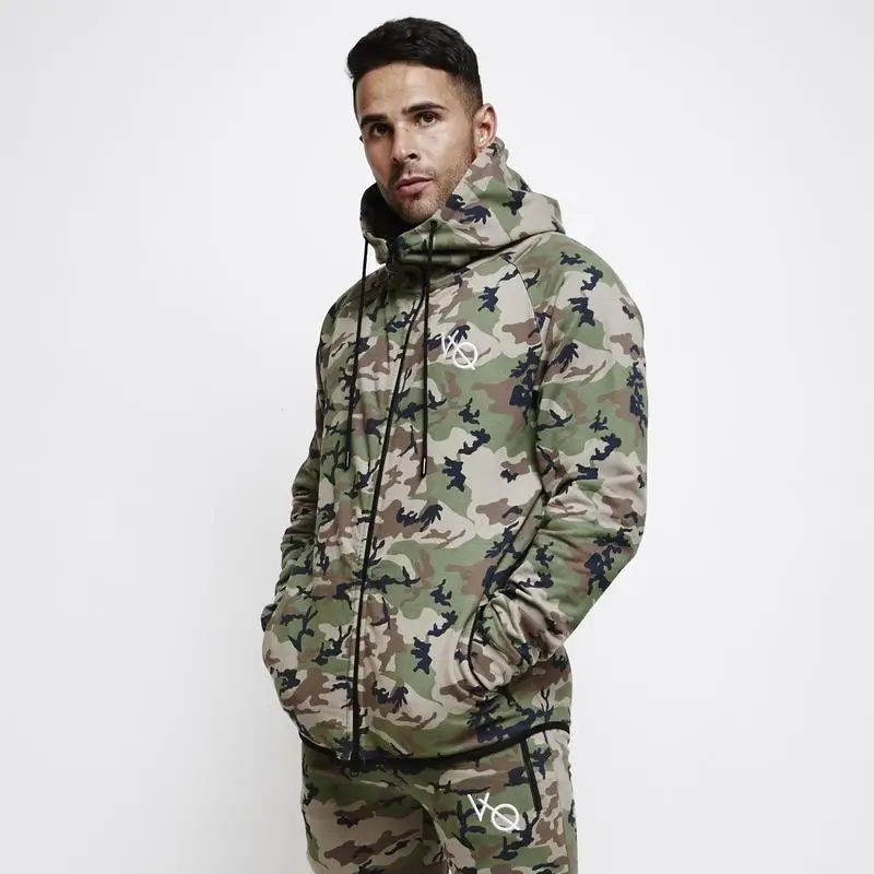 20189 New Fashion Men Camouflage Gyms Sets Men Long-Sleeved Hoodies+pants Two-piece Male Tracksuit Men's Casual Sportswear Suits