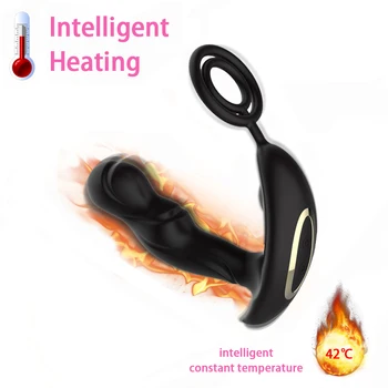 Male Prostate Massage Vibrator Anal Plug Silicone Waterproof G spot Stimulator Butt Plug Delay Ejaculation Dick Ring Toy For Men 3