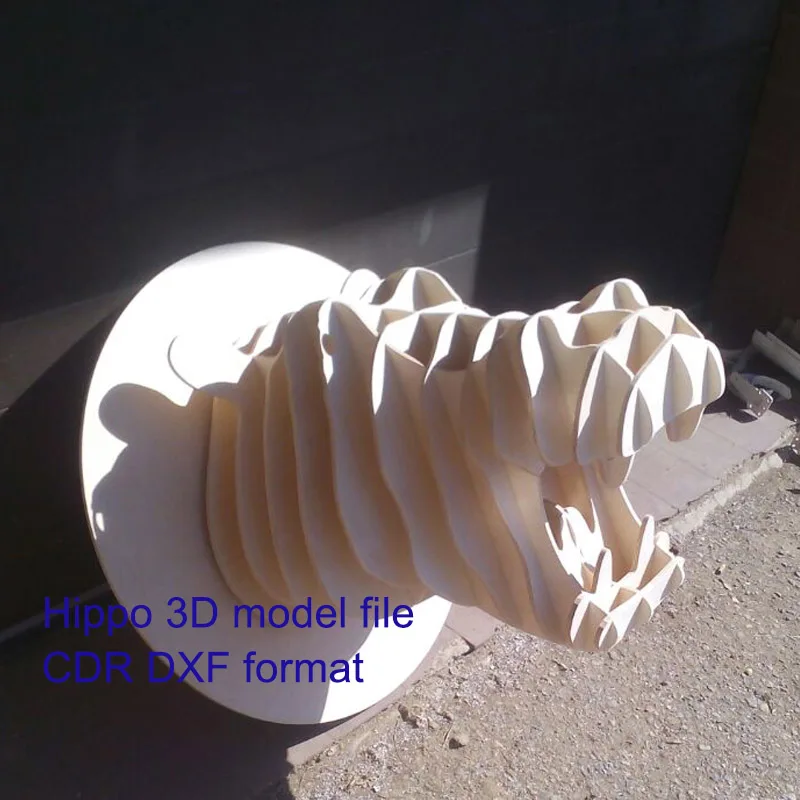 Головка бегемота 3D модель ЧПУ лазерная резка файл CDR формат векторный дизайн