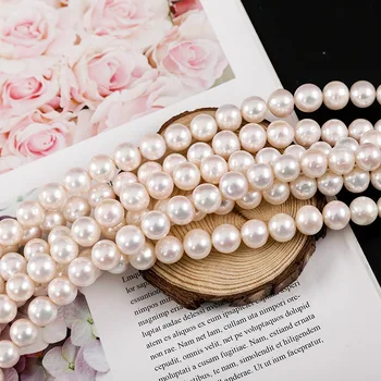 

Freshwater Pearl necklace Round shape with Size 11-12mm perfect luster for Jewelry DIY loose pearl strands