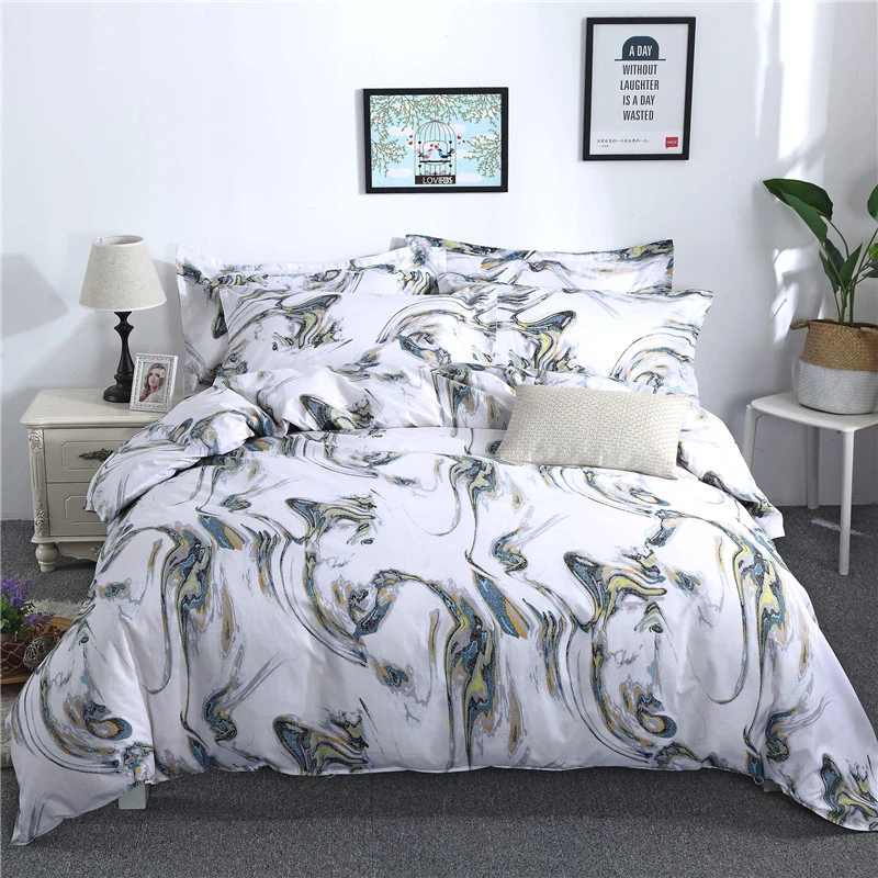 

Creative Marble Print Fashion Bedding Set European Style Simple Duvet Cover Pillow Case 2/3pcs Comforter Bedding Home Textiles