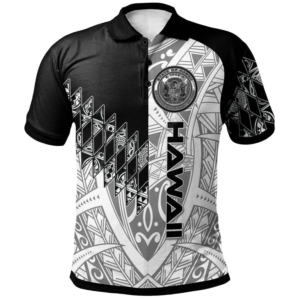 

Hawaii Polo Shirt Symmetry Style 3D Printed Polo Shirt Men Women Short Sleeve Summer T-shirt