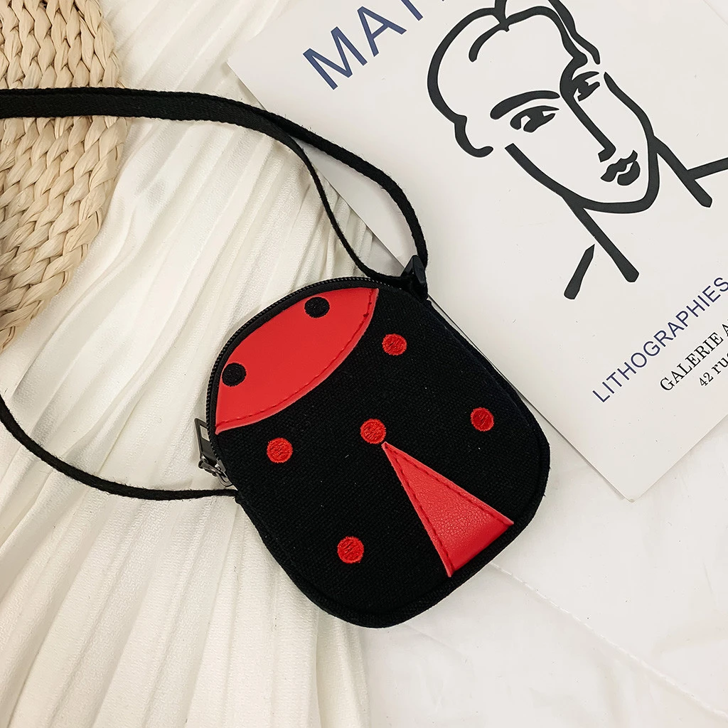 Color Female Bag Portable Children's Cute Seven Spot Ladybug Shoulder Messenger Coin For Child Borsa A Tracolla Da Donna 823 | Багаж и