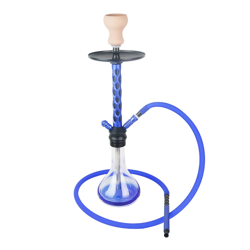 SY стеклянный кальян с керамической чашей Sheesha силиконовый шланг угольный щипцы Chicha Narguile аксессуары - Цвет: Blue