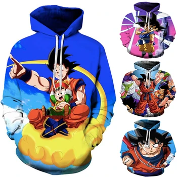

Anime Dragon Ball Z Hoodies 3D Print Son Goku Hoodie Hoody Hip Hop Casual Coat Sweatshirts Hooded Casual Coat Dragon Ball Super