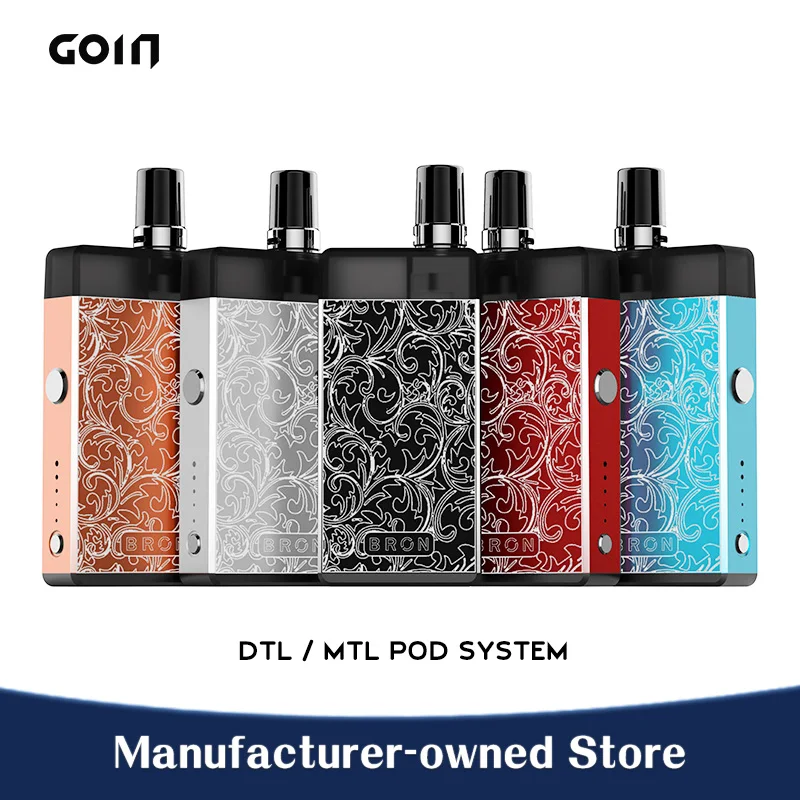 GOIN-Sistema de vapeo DTL/MTL Pod, 25W de potencia ajustable y diseño realizado con láser, carcasa de aleación de aluminio y cartucho rellenable de 2ML
