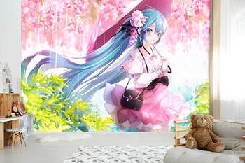 

[Self-Adhesive] 3D Hatsune Miku 01257230 Japan Anime Wall Paper mural Wall Print Decal Wall Murals