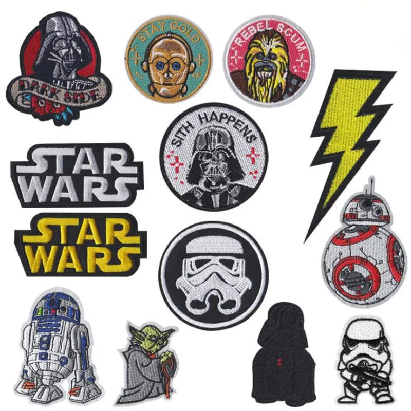 

Classic Star Wars Robot Iron On Patches Yoda Storm Trooper Force Awakens Clothes Patch Badge Accessories