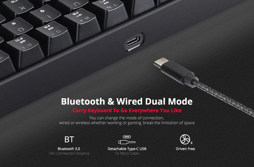 Motospeed CK62 проводной/Беспроводной Bluetooth механической клавиатуры 61 Ключи RGB