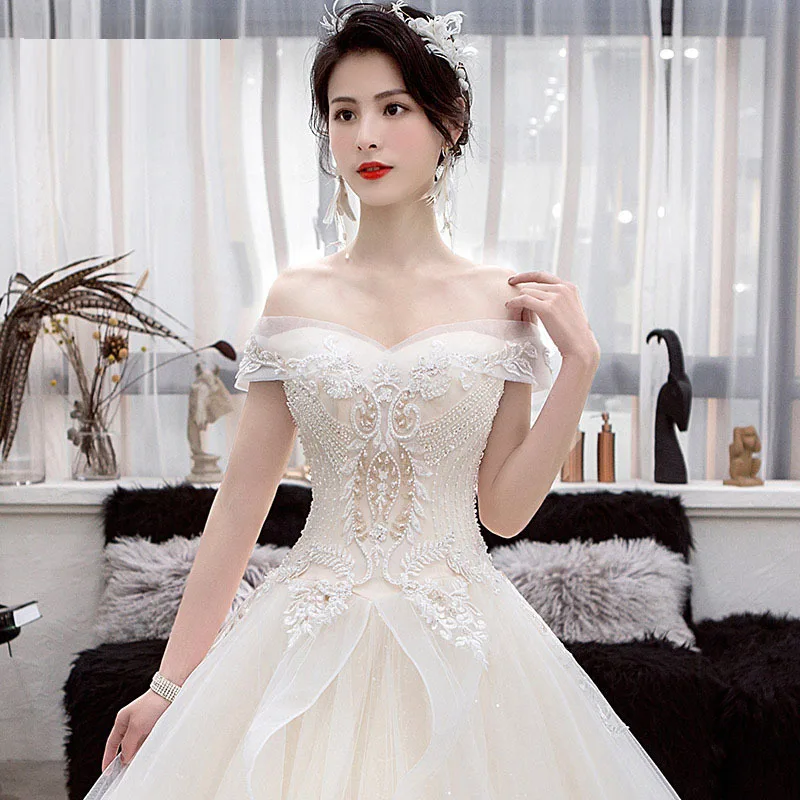 Vestidos De Noiva бальное платье с v-образным вырезом, платье принцессы, кружевное свадебное платье с аппликацией и длинным шлейфом, сексуальное платье на спине