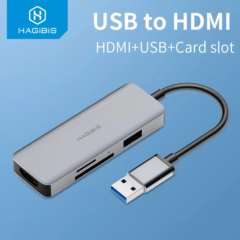 Hagibis USB 3.0 to HDMI compatible Adapter USB hub Video Converter HD
