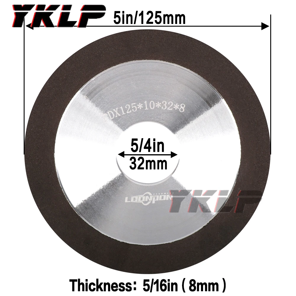 100mm/125mm/150 Widen Diamond Grinding Wheel  Cutting Disc Resin Bond Grinder Sharpener Carbide Metal Tungsten Steel Mill150Grit