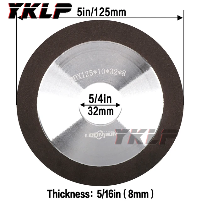 100mm/125mm/150 Widen Diamond Grinding Wheel  Cutting Disc Resin Bond Grinder Sharpener Carbide Metal Tungsten Steel Mill150Grit 125mm