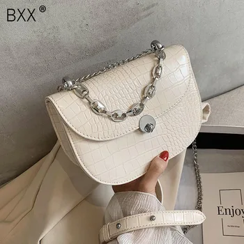 

[BXX] Stone Pattern PU Leather Crossbody Saddle Bags For Women 2020 Summer Shoulder Handbags Female Travel Cross Body Bag HN878