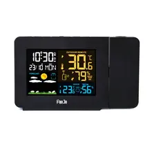 Многофункциональный проекционный будильник погодные часы цветной экран Погодный прогноз Температура Влажность электронные часы