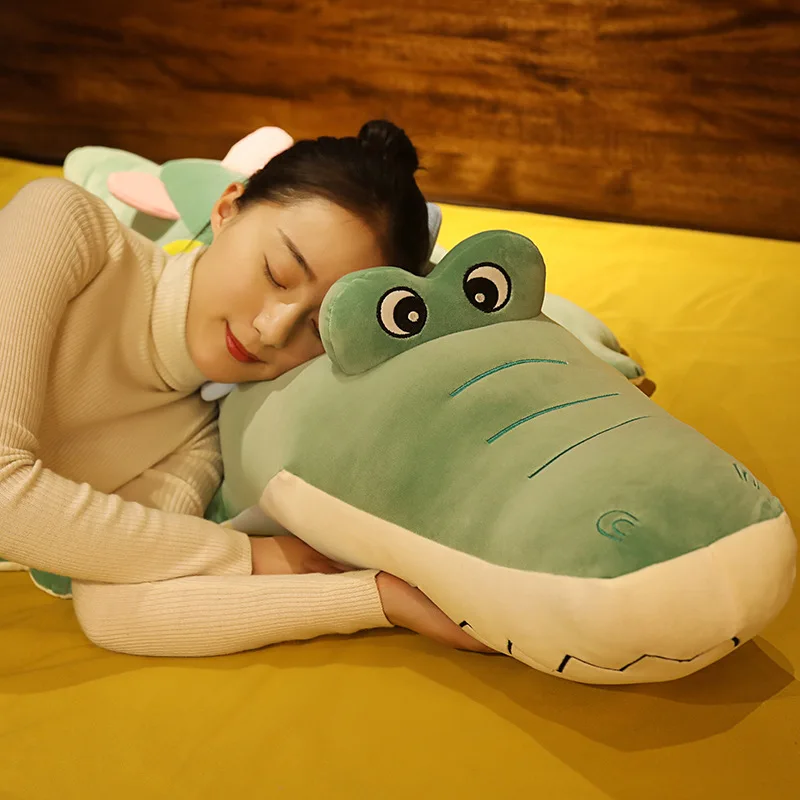 

Hot Cute Big Size Lying Crocodile Plush Pillow Mat Plush Crocodile Soft Stuffed Animal Toy Cartoon Plush Dolls Kids Girl Gift