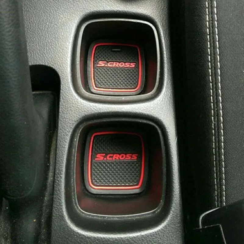 Tappetini Auto Personalizzati Per Suzuki S-Cross 2022 2023 2024 (LHD) - Kit Impermeabile Antiscivolo In Pelle PU - Nero/Rosso - 3