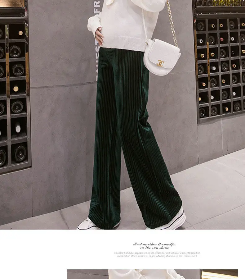 Pregnancy Abdominal Corduroy Pants Boyfriend Trousers Maternity Pants For Pregnant Women Clothes High Waist Trousers Loose Pants