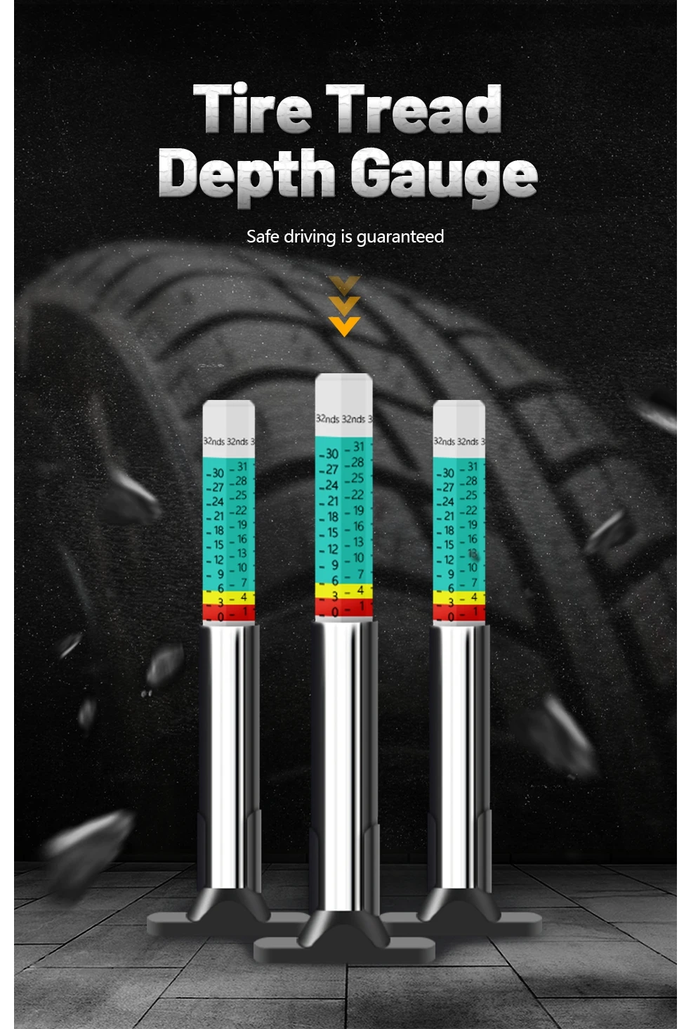 INGBONT Tyre Tire Tread Gauge Precise Car Tire Depth Thickness Meter Detection Bike Motor Truck Check Tester Measuring Tool
