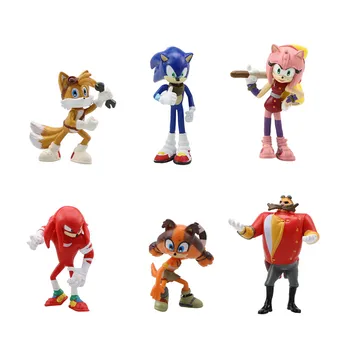 

Update 6Pcs/Set Sonic the Hedgehog Shadow PVC Toys Action Figures Doll Sonic Shadow Tails Characters Figure Toys For Children