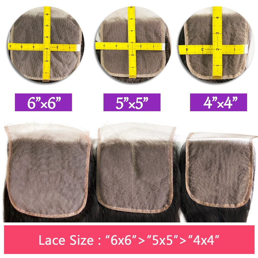  Alidoremi 5x5 closure with bundles Brazilian Straight Hair 3PCS Middle Free part 100% Human Hair No