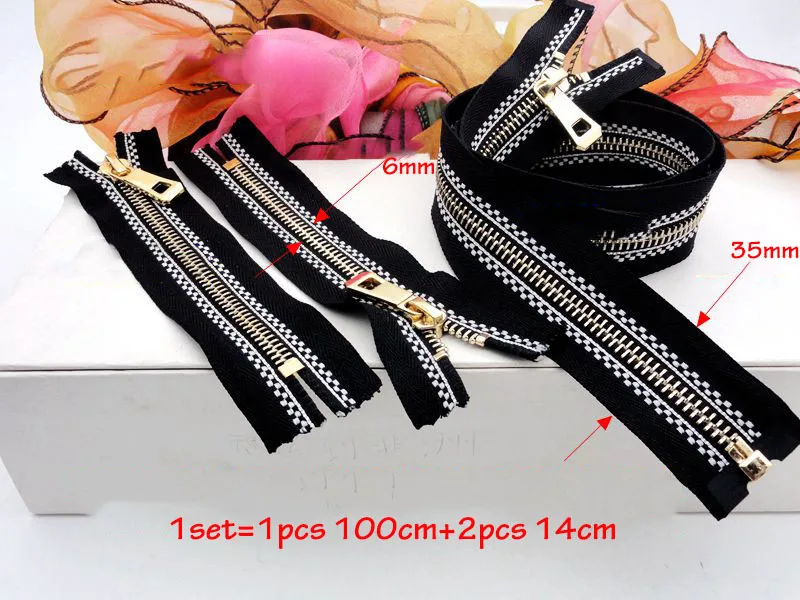 1pc100cm 2pc 14cm Meetee 14 см 2 шт. 70/100 см 1 шт. тесьма жаккард 5# металлическая молния медь закрывать/открывающийся автоматический замок куртка молния DIY аксессуары для одежды - Цвет: 1pc100cm 2pc 14cm