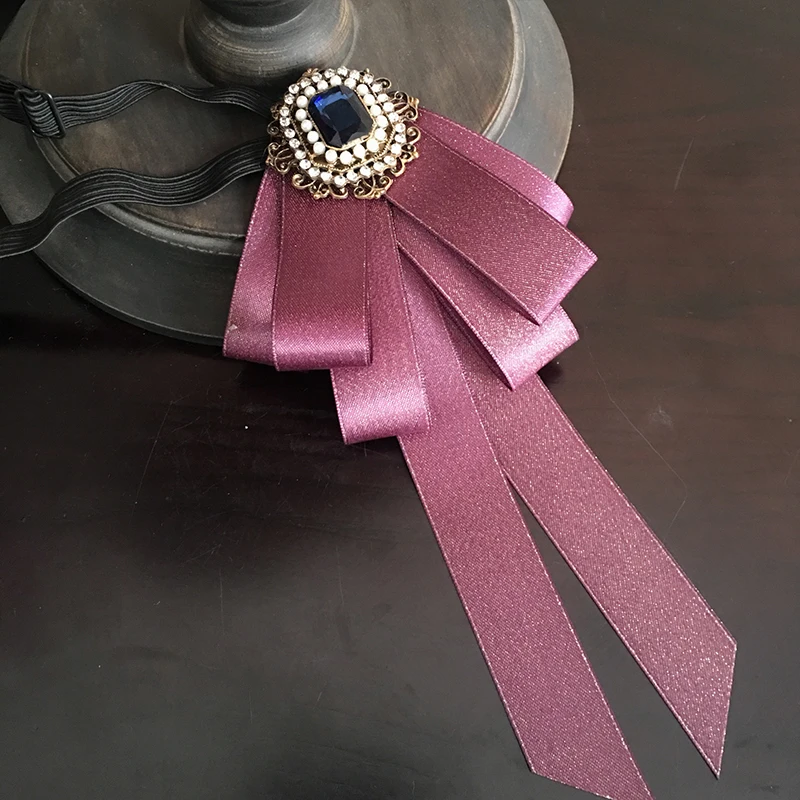 Ribbon Bow Tie Женский Мужской свитер рубашка бант из ленты галстук-платок Свадебный костюм для жениха Клубные вечерние галстук-бабочка из сплава со стразами и кристаллами - Цвет: Ribbon Bow Tie