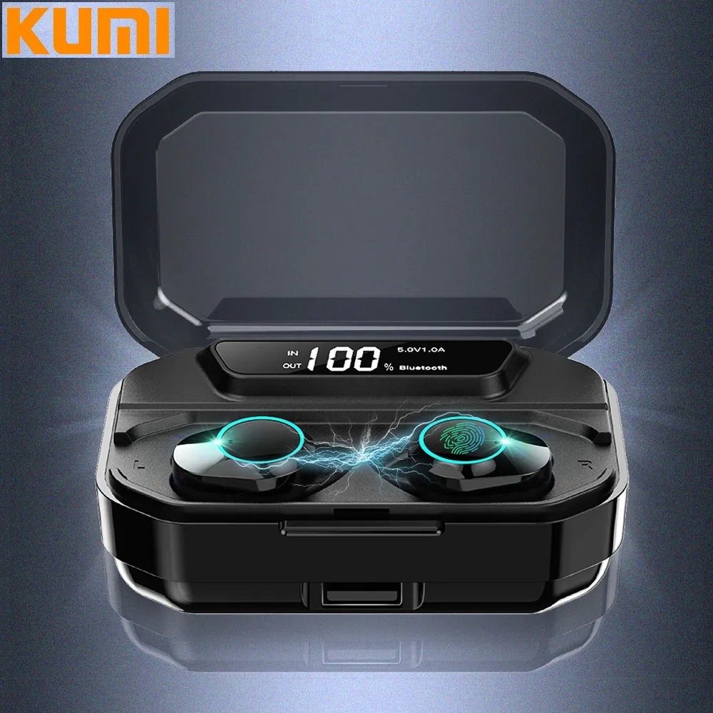 Kumi T3S беспроводные наушники Bluetooth 5 0 шумоподавление 3300 мАч с зарядным устройством