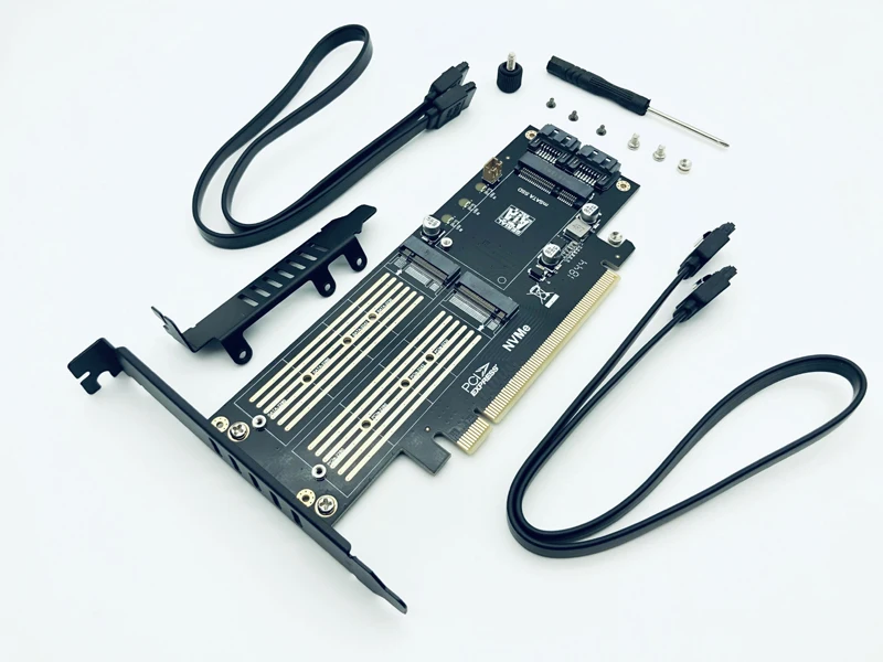 QINDIAN добавить на карты SATA M.2 адаптер PCIE M.2 на SATA SSD M.2 SATA адаптер NVME M ключ+ AHCI NGFF B ключ+ MSATA 3в1 Riser Card