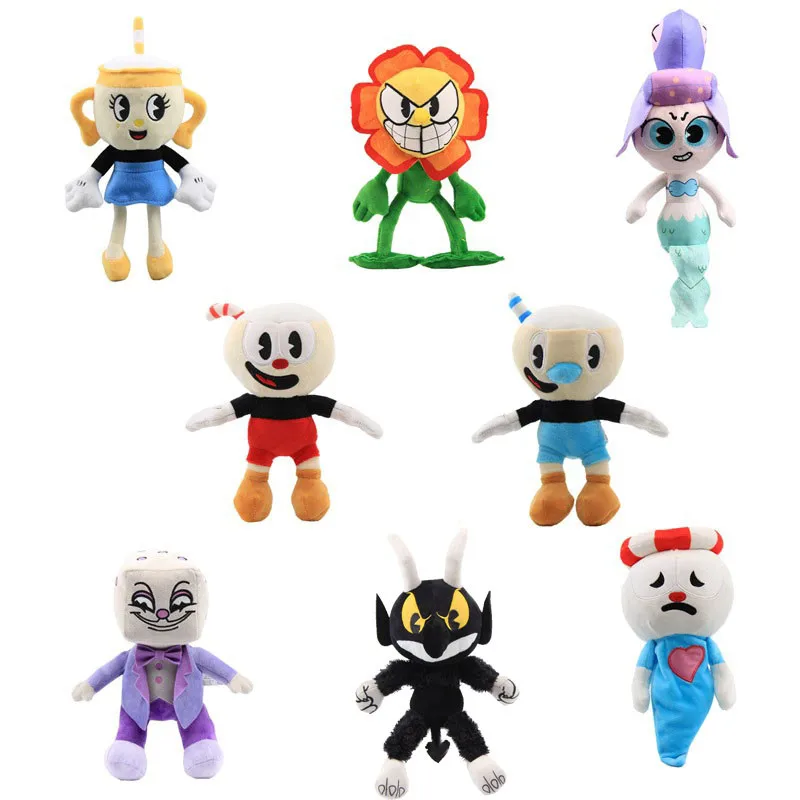 25 36 см Cuphead плюшевые игрушки Mugman Devil Boss Legendary Chalice King Dice Мягкие мягкие кукла для