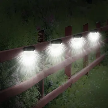 

2Pcs Solar 6 LED Fence Wall Lights Garden Outdoor Deck Stairway Waterproof 8.9 * 6.1 * 4.8cm Garden Light