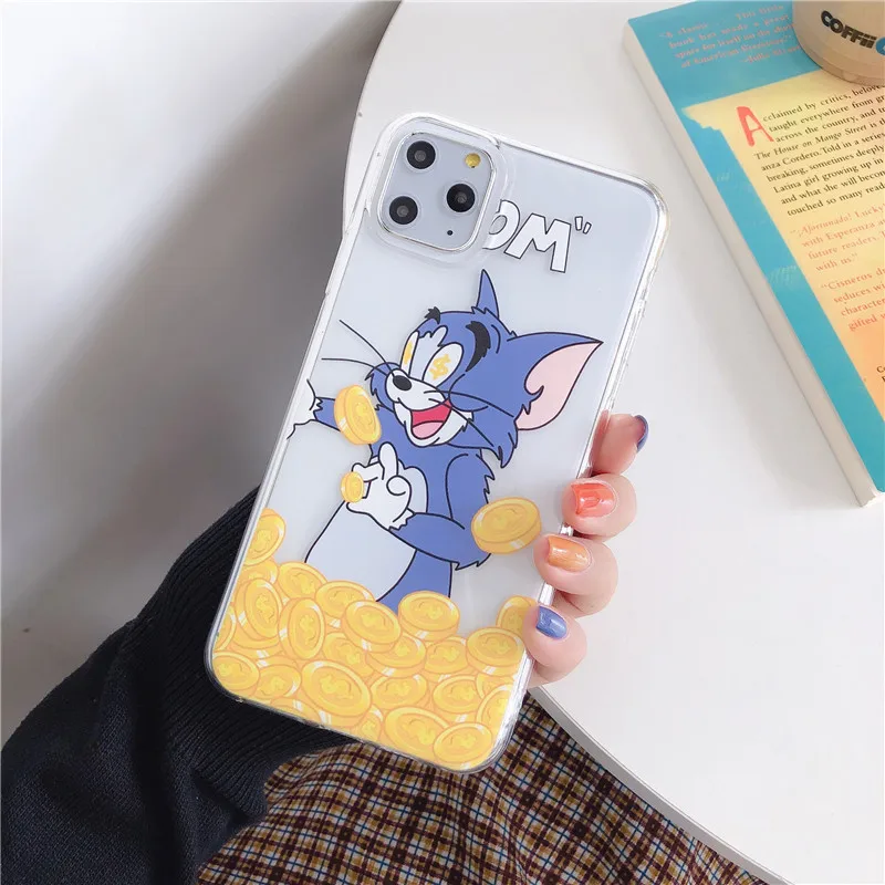 1 Забавный чехол для телефона Tom Jerry для iPhone 11, 11Pro Max, милый мультяшный чехол с котом, мышкой, чехлом для денег для iPhone X, XR, XS, Max, 8, 7, 6, 6s Plus, чехол - Цвет: 1