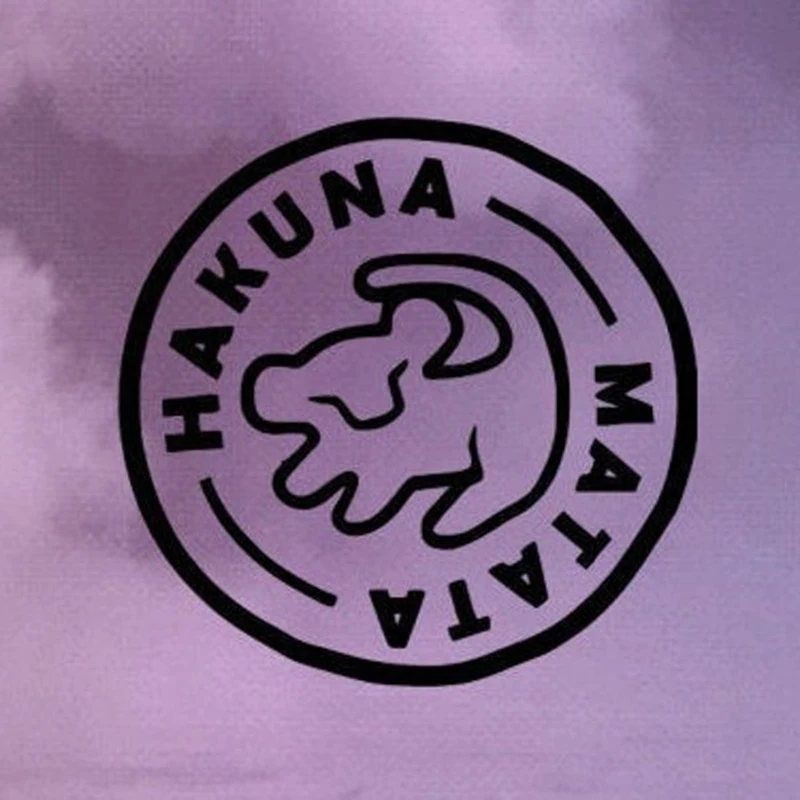 Черные/серебряные виниловые автомобильные наклейки Hakuna Matata с изображением