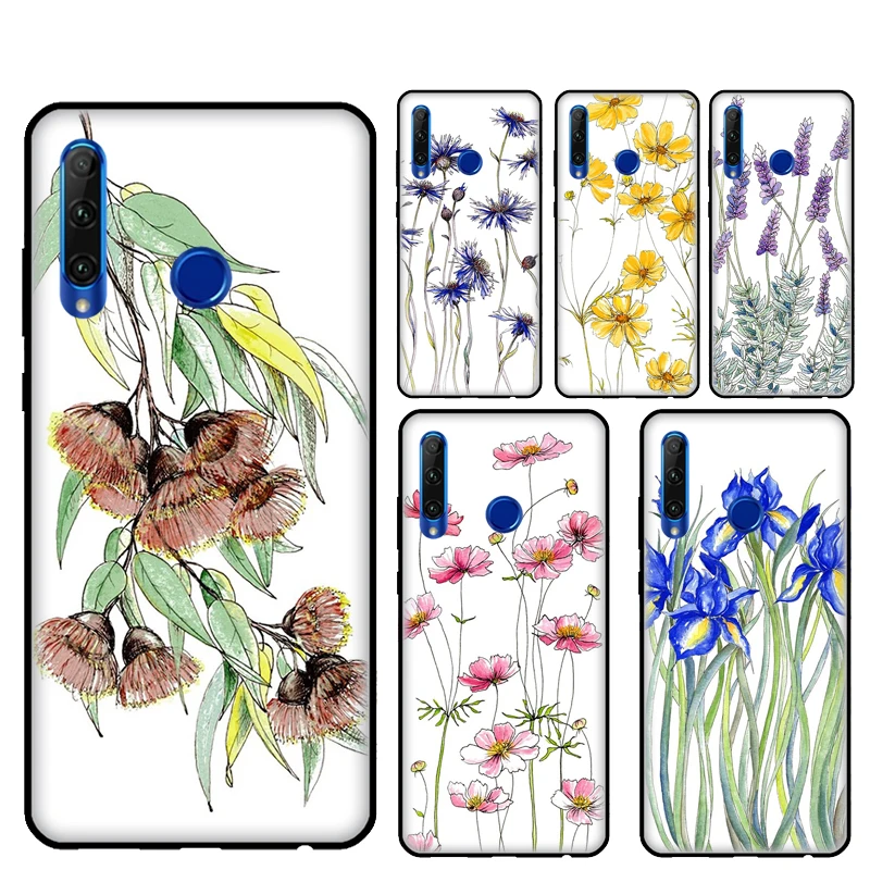 Red Poppy Iris Lavender Case For Huawei Honor 50 10i 8 9 10 Lite 8A 7C 7S 8S 9S 7X 8X 9X 20 4C 6C 7A Pro Cover | Мобильные телефоны