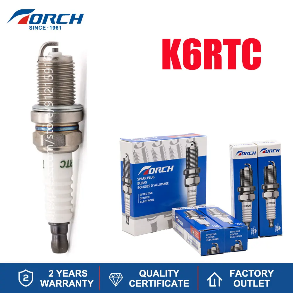 

1PCS Свеча зажигания TORCH K6RTC Замена для BKR6E BKR6E-D FR7DC+ RENAULT 224018651R 7700500155 LFB479Q3707800A Geely 2036000500