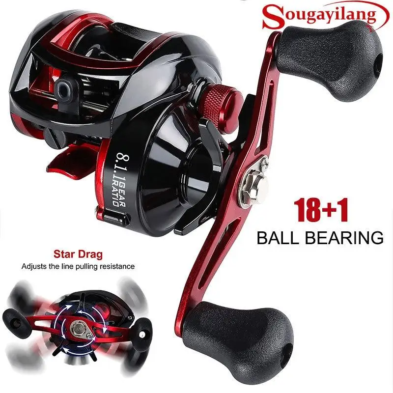 Lieyuwang low profile reel bait casting Fishing reel 17+1BB 8.1:1 8kg baitcasting Fishing reels Carretilha de pesca Abu garcia