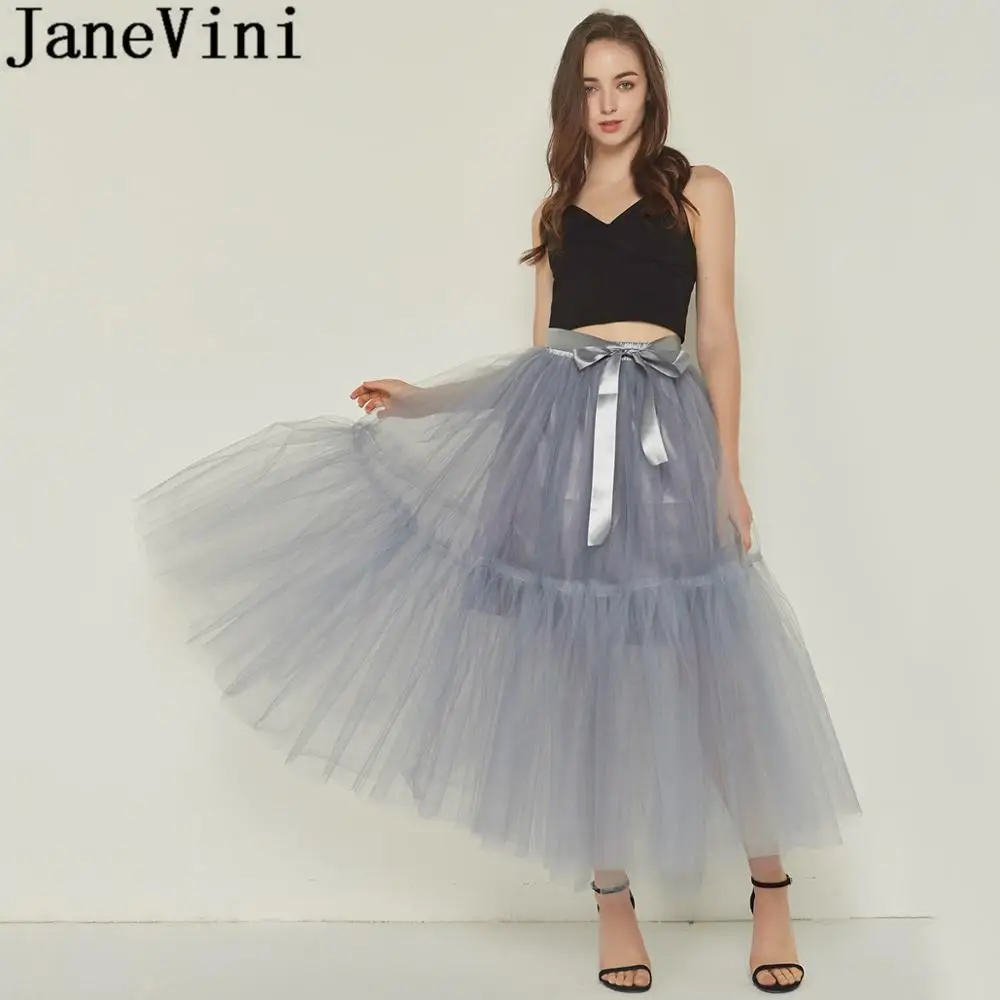 JaneVini Tutu Adulto Skirt Puffy Tulle Petticoat Underskirt Long Women Wedding Party Dress Pettocoats Underwear Bridal Buddy