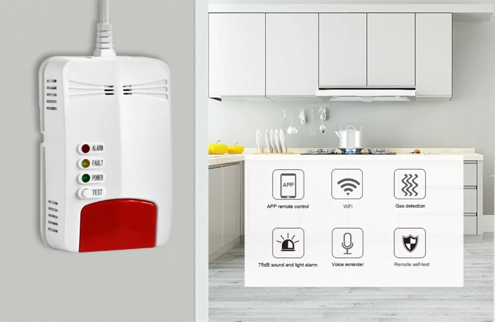 SmartYIBA умный Wifi датчик газа детектор утечки газа умная домашняя система охранной сигнализации работает с Alexa Google Home IFTTT