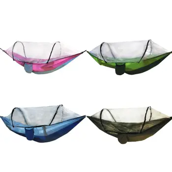 

1-2 Person Portable Outdoor Hammock with Mosquito Net Parachute Camping Hanging Sleeping Bed Swing