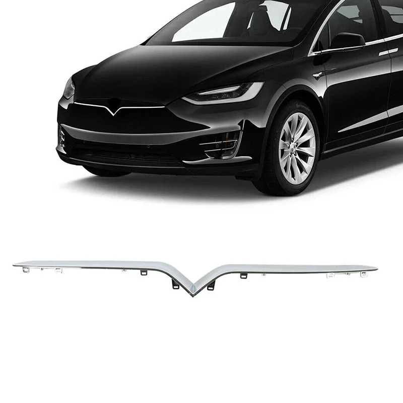 Car Chrome Upper Front Grille Trim For TESLA MODEL X 2016 2020 1047022 00 C 1047022 00 DBumpers