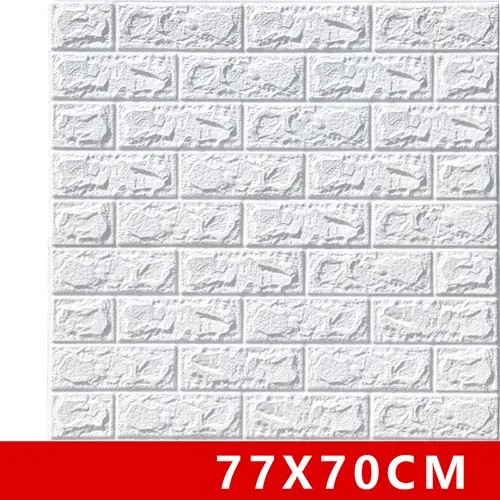 Pearl White 3D наклейки на кирпичную стену, водостойкие наклейки для гостиной, спальни, DIY, самоклеющиеся обои, искусство 70*77*0,5 см, настенные наклейки для дома - Цвет: Pearl White
