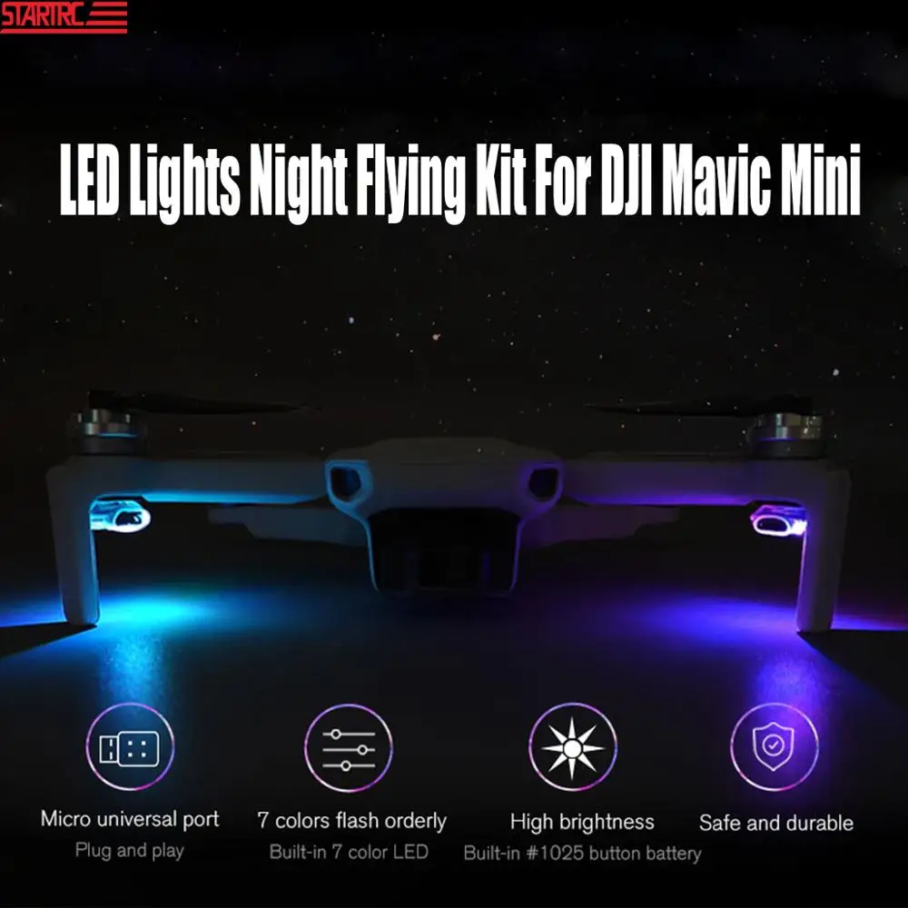 2pcs Mini Night Flying LED Signal Flashing Light Lamp 2 Drone Mavic Air S0F6