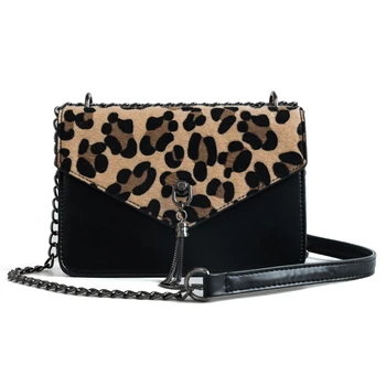 

Fashion Leopard Chain Crossbody Bags for Women 2019 Designer Tassel Messenger shoulder Bag Lady Purses and Handbags Sac A Main