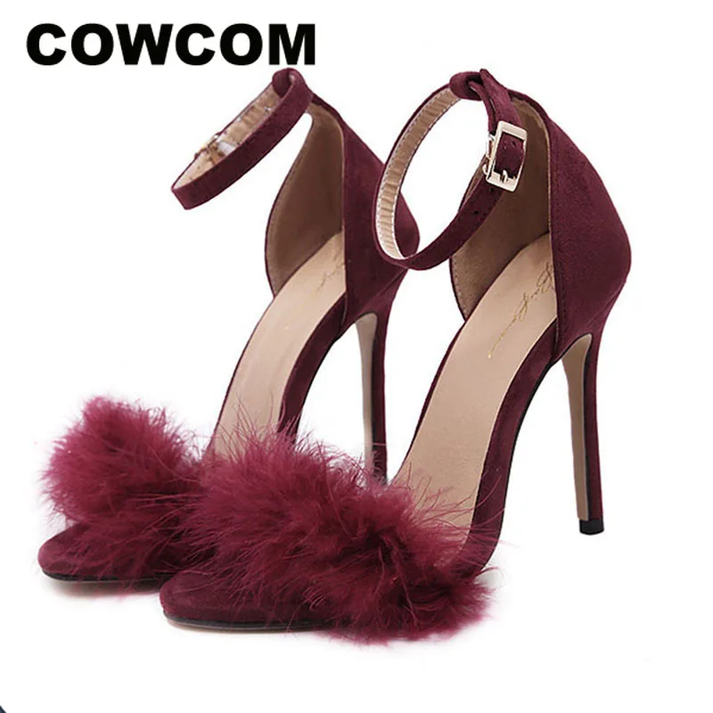 COWCOM/Женская обувь на высоком каблуке с принтом рыбий глаз Модель ZL 2019|Боссоножки