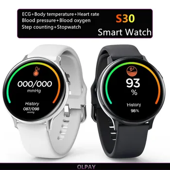 

S30 SmartWatch Men Women SmartBracelet Full Touch Screen ECG Waterproof Watch Body Temperature Monitor Smartband for IOS Android
